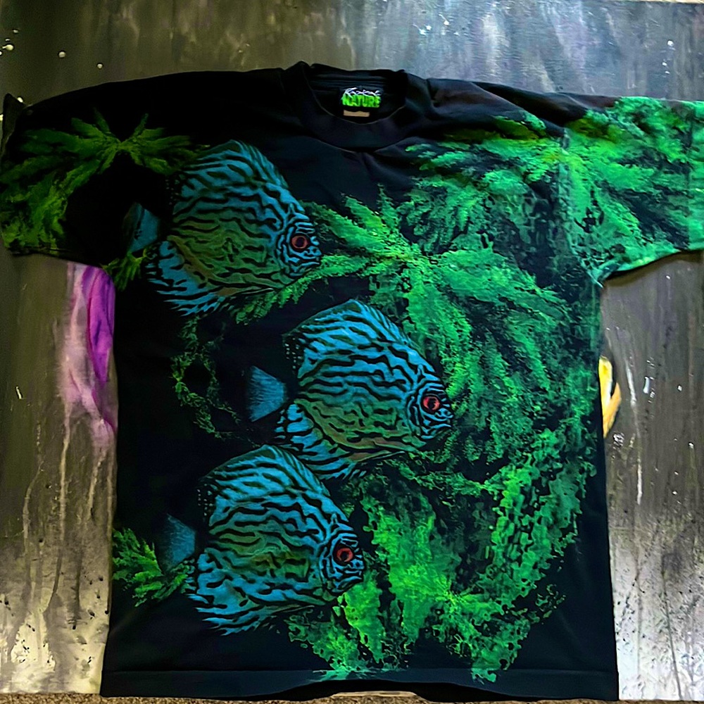 Radical Nature trippy fish shirt VINTAGE
